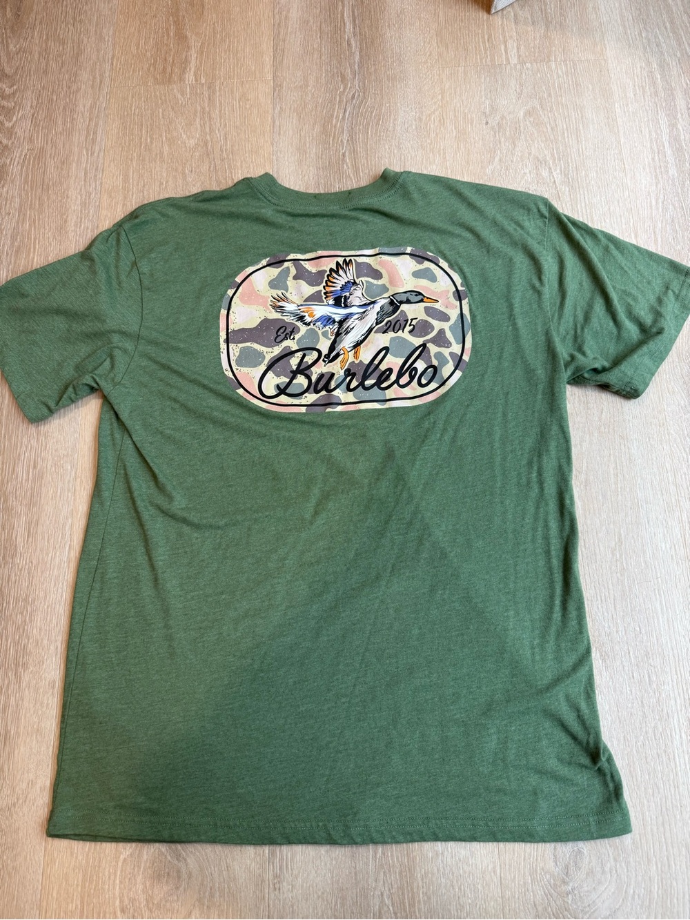 BURLEBO Olive Green Short-Sleeve Tee with Duck Graphic